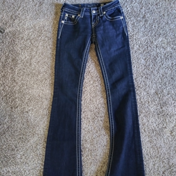 Miss Me Dark Blue jeans size 24 bling cross - Picture 3 of 8